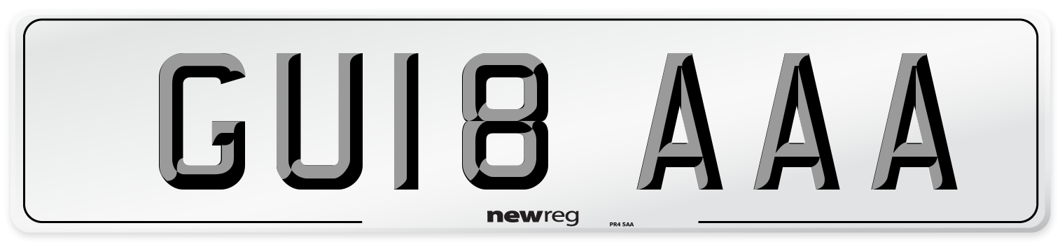 GU18 AAA Number Plate from New Reg